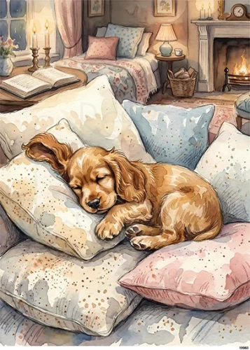 Papier ryżowy do decoupage A5 Szczeniak pies Cocker spaniel 19960