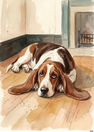 Papier ryżowy do decoupage A5 Pies Basset Hound 19948