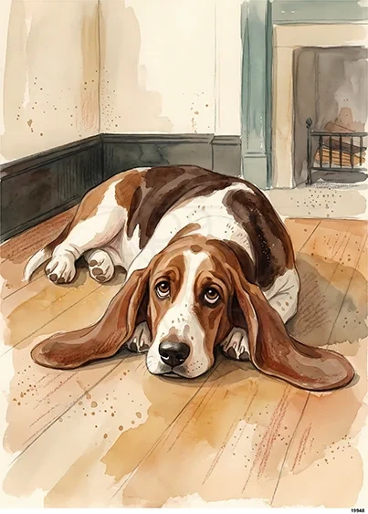 Papier ryżowy do decoupage A5 Pies Basset Hound 19948