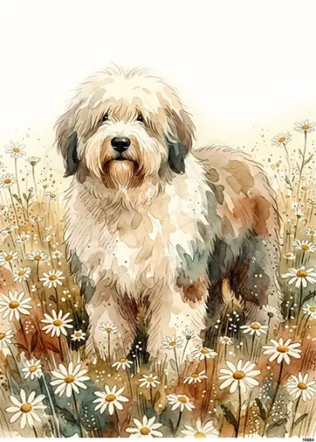 Papier ryżowy do decoupage A5 Pies Old English Sheepdog Bobtail 19884