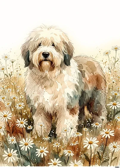 Papier ryżowy do decoupage A5 Pies Old English Sheepdog Bobtail 19884