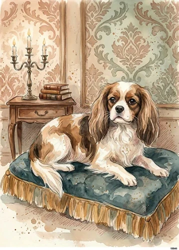 Papier ryżowy do decoupage A5 Pies Cavalier King Charles Spaniel 19846