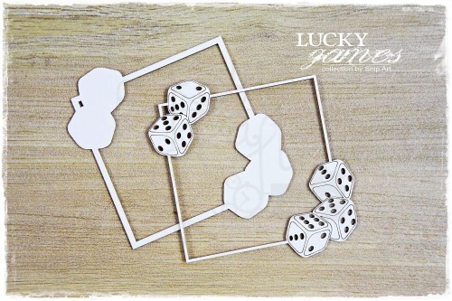 Tekturka Warstwowa ramka z kostkami kwadrat Lucky Games SnipArt