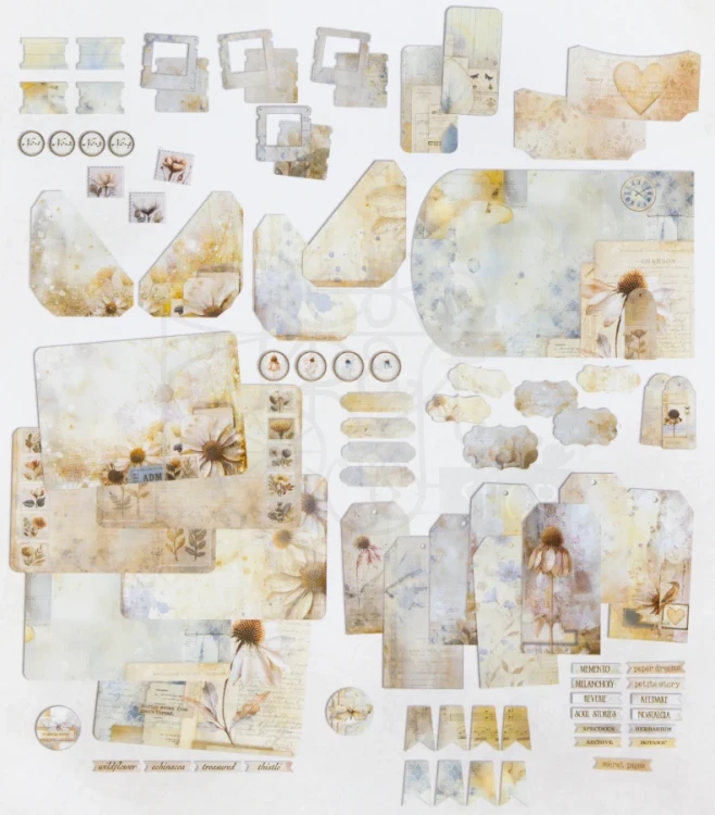 Ozdoby papierowe die-cuts Faded Memory Lane Junk Journal Set 93 szt FML-35704 49 and Market