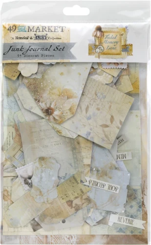 Ozdoby papierowe die-cuts Faded Memory Lane Junk Journal Set 93 szt FML-35704 49 and Market