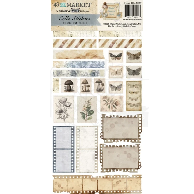 Naklejki Faded Memory Lane Cello Stickers 81 szt FML-35711 49 and Market