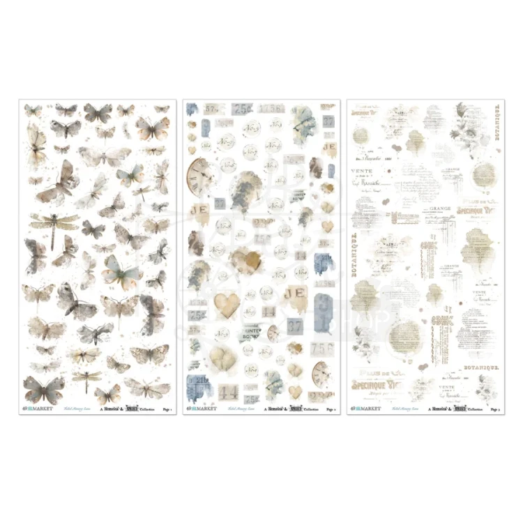 Rub-on transfer 15x30 Faded Memory Lane Blendable 3 arkusze FML-35667 49 and Market