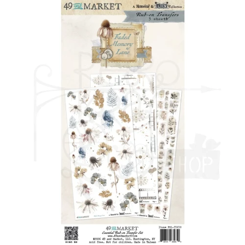 Rub-on transfer 15x30 Faded Memory Lane Essential 3 arkusze FML-35650 49 and Market