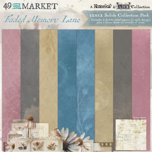 Zestaw papierów do scrapbookingu 30x30 Faded Memory Lane Solids 8 arkuszy FML-35513 49 and Market