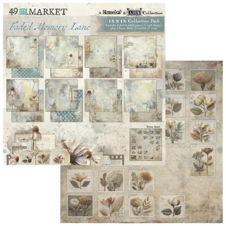 Zestaw papierów do scrapbookingu 30x30 Faded Memory Lane 8 arkuszy FML-35506 49 and Market