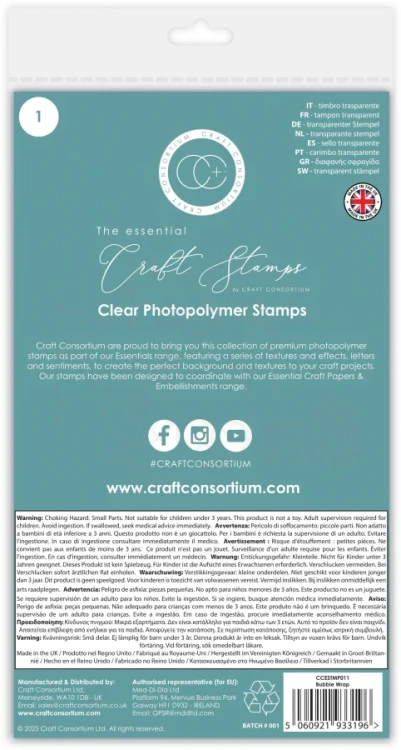 Stempel akrylowy Tekstura - bąbelki CCESTMP011 Craft Consortium