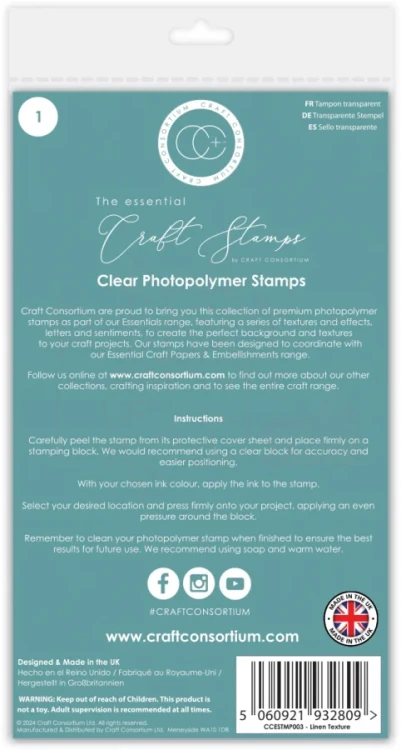 Stempel akrylowy Tekstura – len płótno CCESTMP003 Craft Consortium