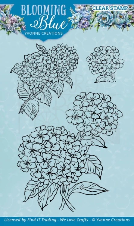 Stempel akrylowy Blooming Blue Hortensja YCCS10080 Find It Trading