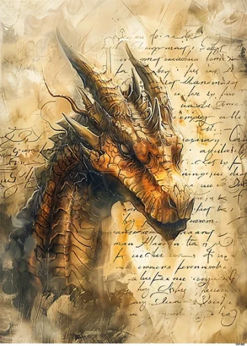 Papier ryżowy do decoupage A6 Smok 10180