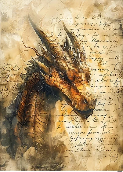 Papier ryżowy do decoupage A6 Smok 10180