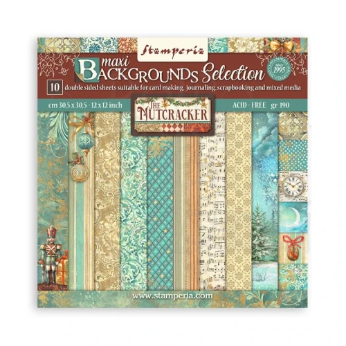 Zestaw papierów do scrapbookingu 30x30 The Nutcracker Backgrounds Tła SBBL159 Stamperia