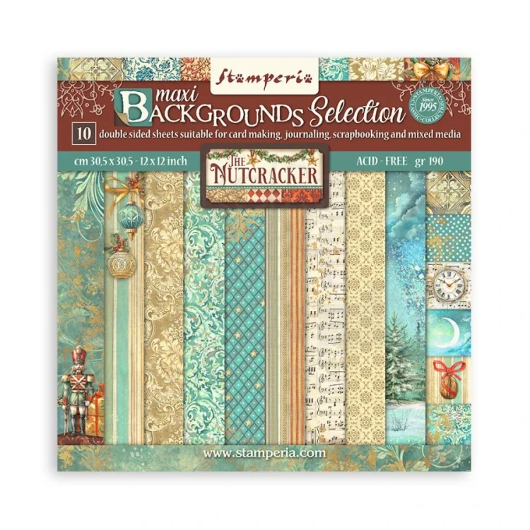Zestaw papierów do scrapbookingu 30x30 The Nutcracker Backgrounds Tła SBBL159 Stamperia