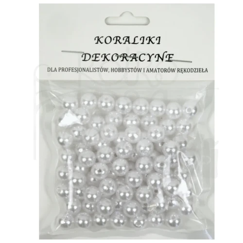 Koraliki perełki białe - 10mm 20g