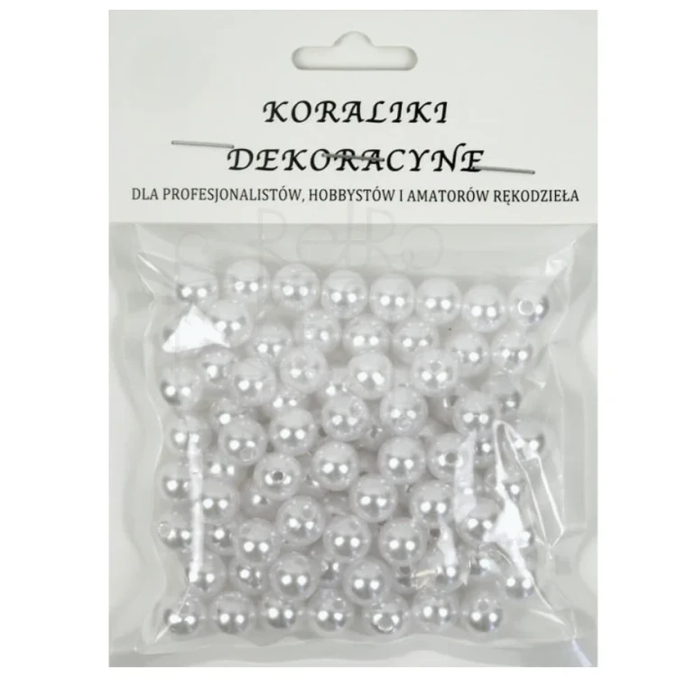 Koraliki perełki białe - 10mm 20g