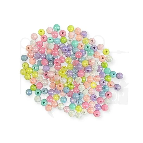 Koraliki perełki pastelowe opalizujące - 8mm 20g