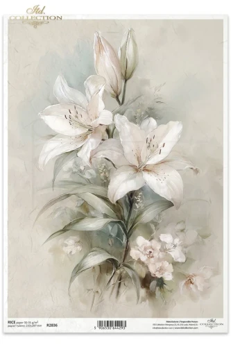 Papier ryżowy do decoupage A4 Vintage lilia R2836 ITD Collection