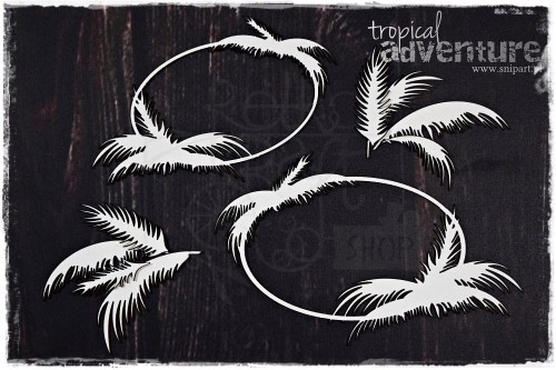 Tekturka Ramki z palmami 2 szt. Tropical Adventure SnipArt