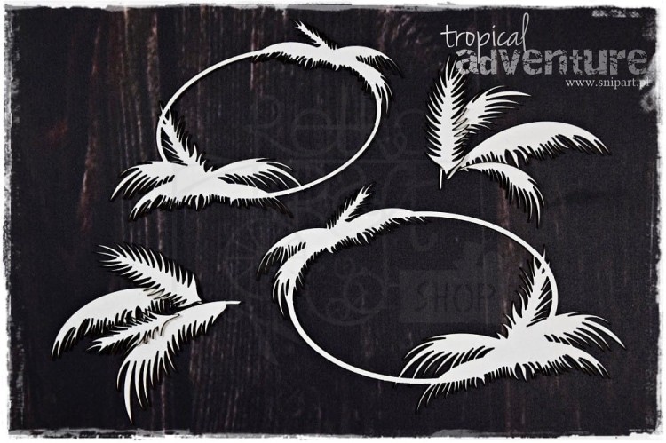 Tekturka Ramki z palmami 2 szt. Tropical Adventure SnipArt