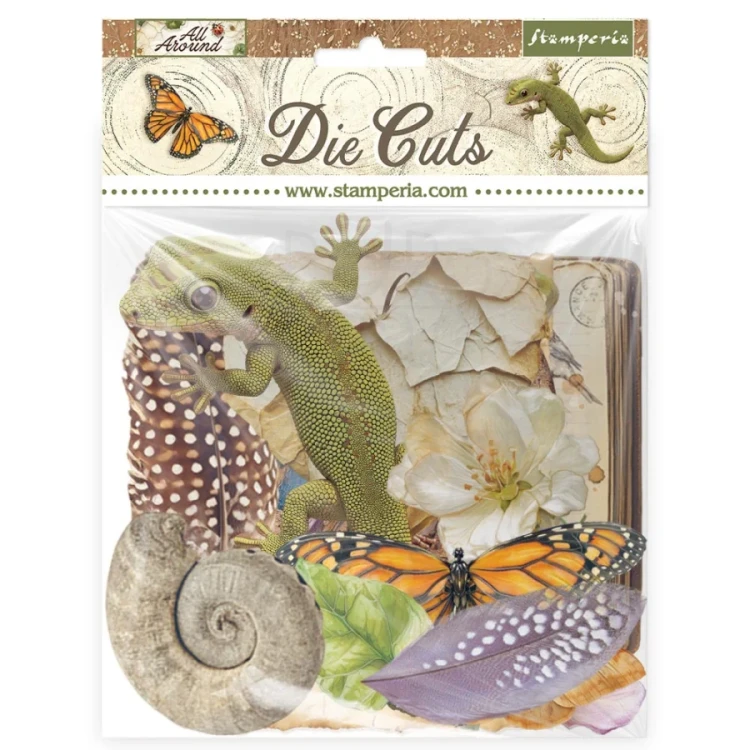 Ozdoby kształty tekturowe Die Cuts All Around 54 szt DFLDC133 Stamperia