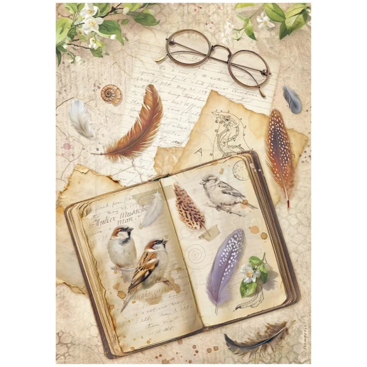 Papier ryżowy do decoupage A4 All Around Książka DFSA41118 Stamperia