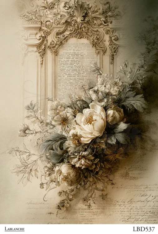 Papier ryżowy do decoupage 24x33 Ephemera 2 LBD537 LaBlanche