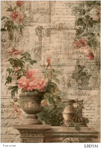 Papier ryżowy do decoupage 24x33 Kwiaty retro LBD534 LaBlanche