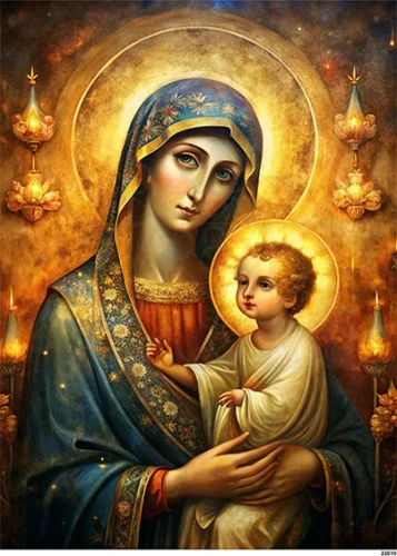 Papier ryżowy do decoupage A4 Obraz - Madonna z Dzieciątkiem 22010