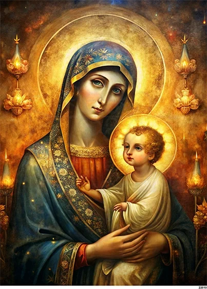 Papier ryżowy do decoupage A4 Obraz - Madonna z Dzieciątkiem 22010