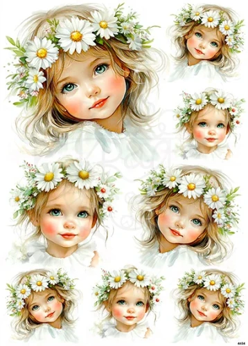 Papier ryżowy do decoupage A4 Pierwsza Komunia Święta - dziewczynki 4454