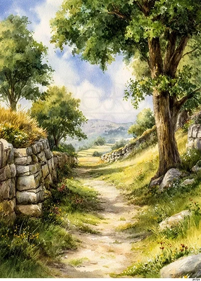 Papier ryżowy do decoupage A5 Sielski widoczek - ścieżka 21721
