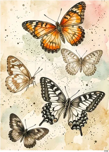 Papier ryżowy do decoupage A5 Motyle 21536