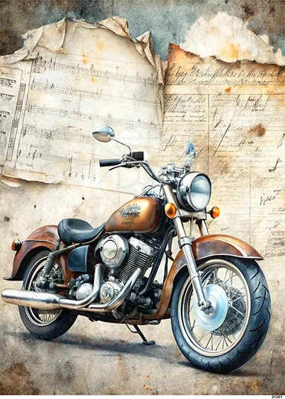 Papier ryżowy do decoupage A5 Motocykl retro 21301