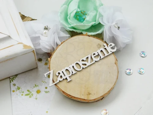 Tekturka napis Zaproszenie - 5 sztuk K1446 Twoja Tekturka