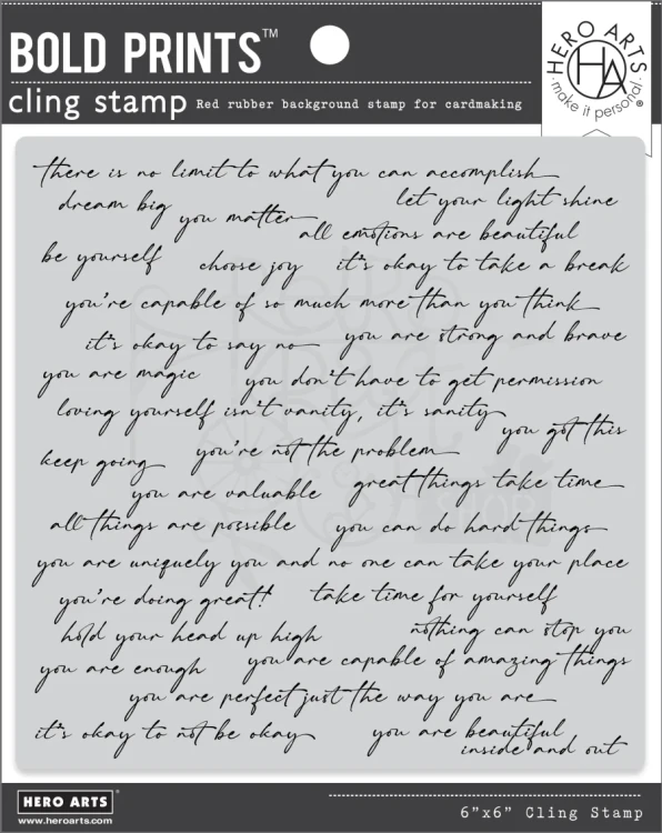 Stempel gumowy kauczukowy 15x15cm Positive Script Bold Prints CG911 Hero Arts