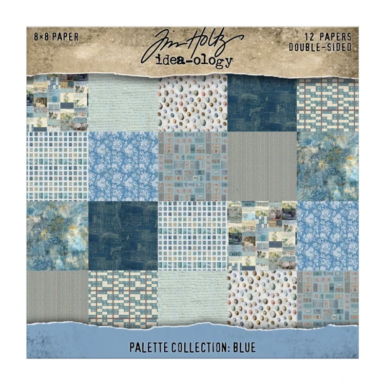 Zestaw papierów do scrapbookingu 20x20 Palette Collection: Blue 12 arkuszy TH94477 Tim Holtz
