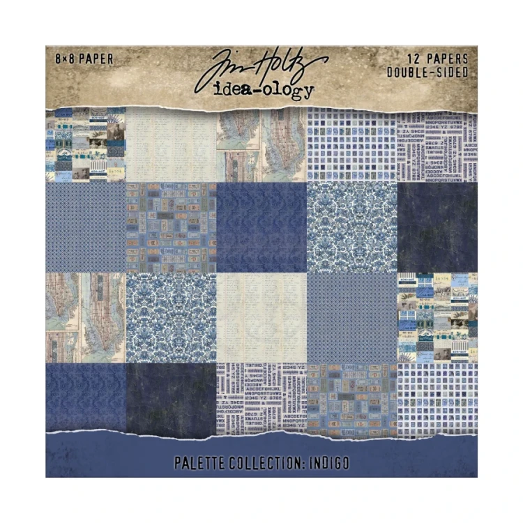 Zestaw papierów do scrapbookingu 20x20 Palette Collection: Indigo 12 arkuszy TH94476 Tim Holtz