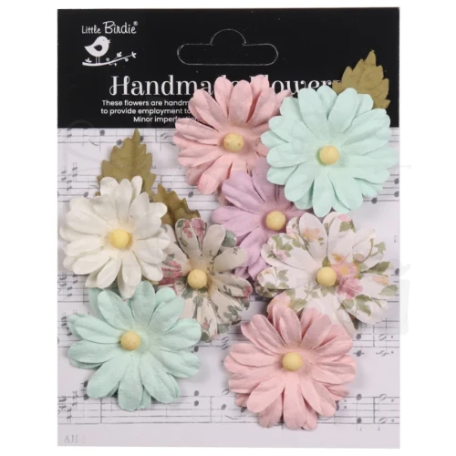Kwiaty kwiatki papierowe Valerie Paper Flowers Fairy Garden 8 sztuk Little Birdie