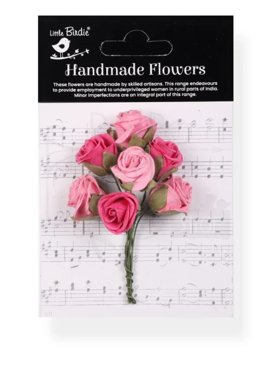 Kwiaty kwiatki papierowe Charlie Paper Flowers Precious Pink 8 sztuk Little Birdie