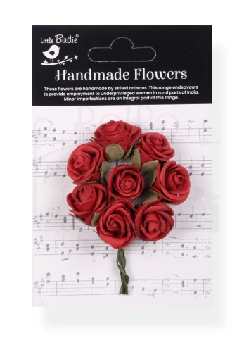 Kwiaty kwiatki papierowe Charlie Paper Flowers Cardinal Red 8 sztuk Little Birdie