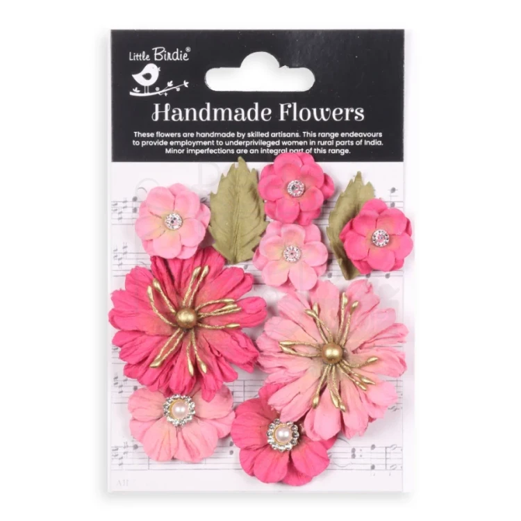 Kwiaty kwiatki papierowe Liora Paper Flowers Precious Pink 10sztuk Little Birdie
