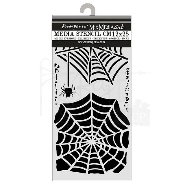 Szablon maska 12x25cm Halloween Pajęczyny KSTDL164 Stamperia