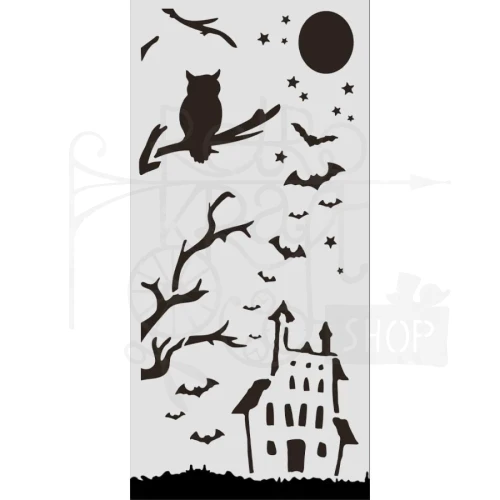 Szablon maska 12x25cm Halloween Nietoperze KSTDL163 Stamperia