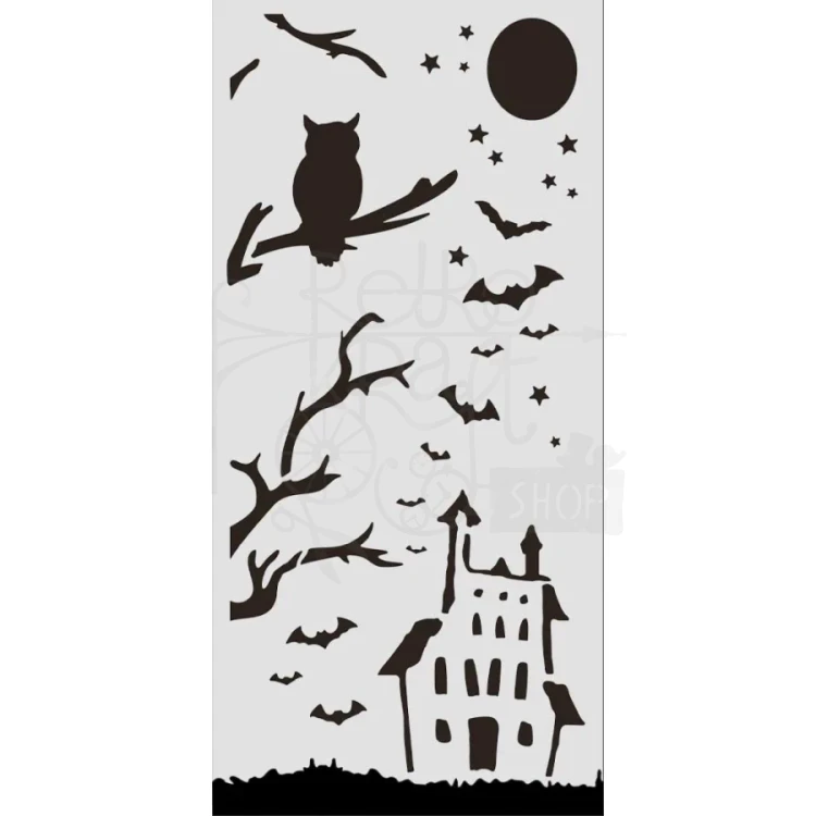 Szablon maska 12x25cm Halloween Nietoperze KSTDL163 Stamperia