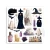 Rub-on transfer 15.5x15.15cm Halloween 6 arkuszy DFLRBX17 Stamperia