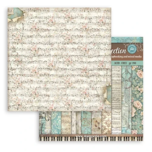 Zestaw papierów do scrapbookingu 20x20 Symphony Tła 10 arkuszy SBBS145 Stamperia